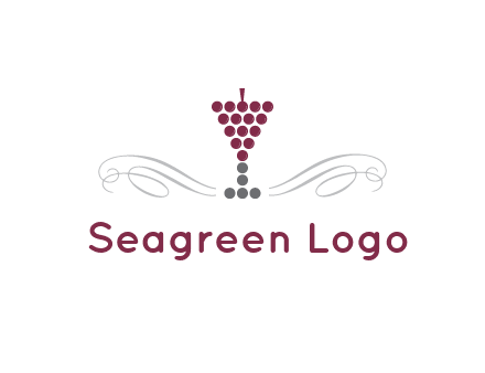 dotted wine glass with ornaments logo