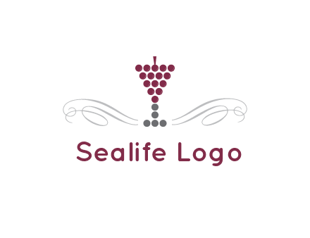 dotted wine glass with ornaments logo