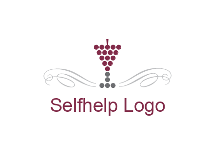 dotted wine glass with ornaments logo