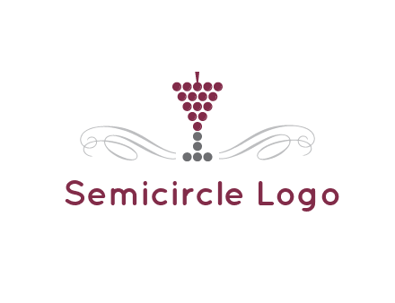 dotted wine glass with ornaments logo