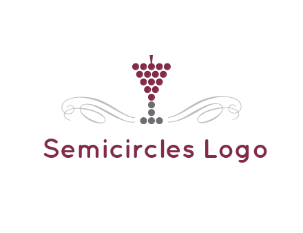 dotted wine glass with ornaments logo