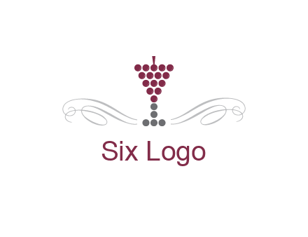 dotted wine glass with ornaments logo
