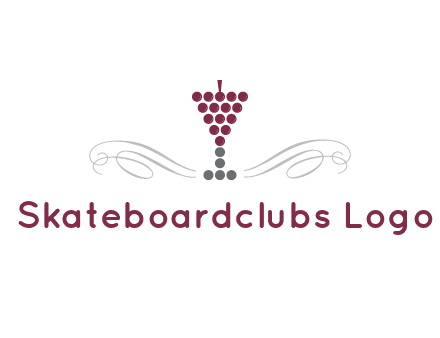 dotted wine glass with ornaments logo