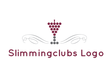 dotted wine glass with ornaments logo