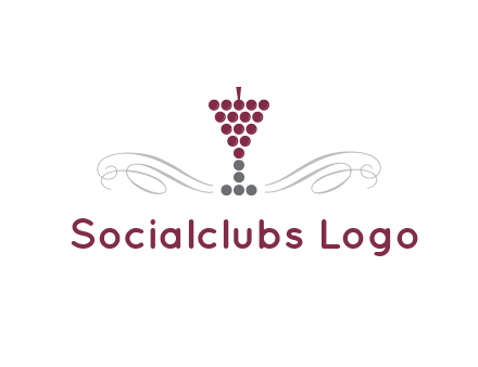 dotted wine glass with ornaments logo