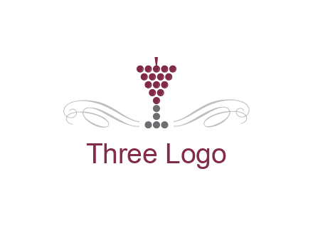dotted wine glass with ornaments logo