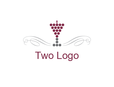 dotted wine glass with ornaments logo