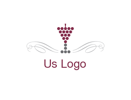 dotted wine glass with ornaments logo