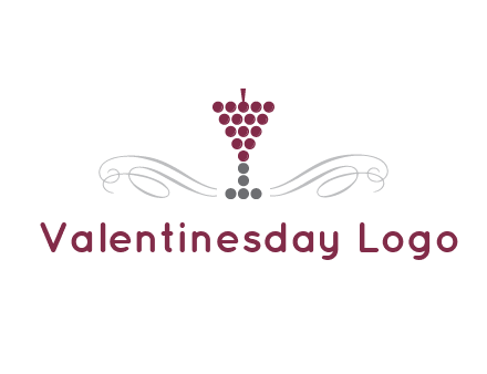 dotted wine glass with ornaments logo