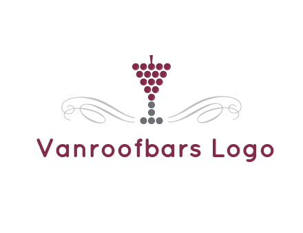 dotted wine glass with ornaments logo