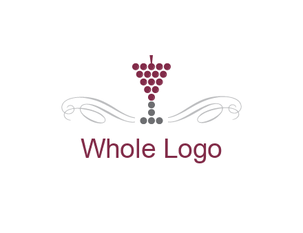 dotted wine glass with ornaments logo