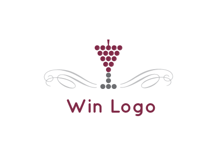 dotted wine glass with ornaments logo