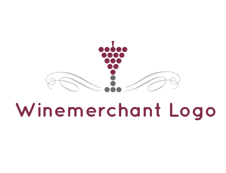 dotted wine glass with ornaments logo
