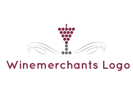 dotted wine glass with ornaments logo