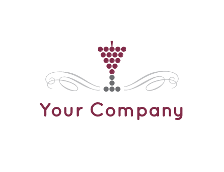 dotted wine glass with ornaments logo