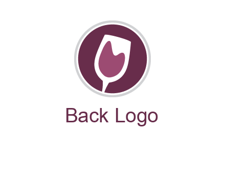 abstract wine glass in circle logo