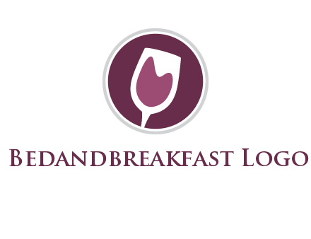 abstract wine glass in circle logo