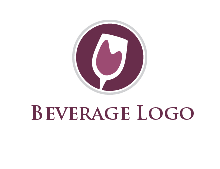 abstract wine glass in circle logo
