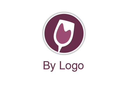 abstract wine glass in circle logo