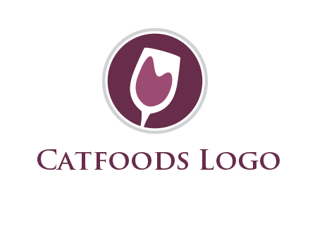 abstract wine glass in circle logo