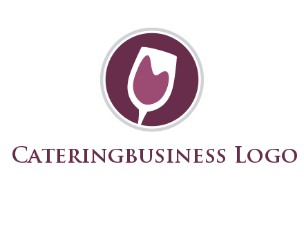 abstract wine glass in circle logo