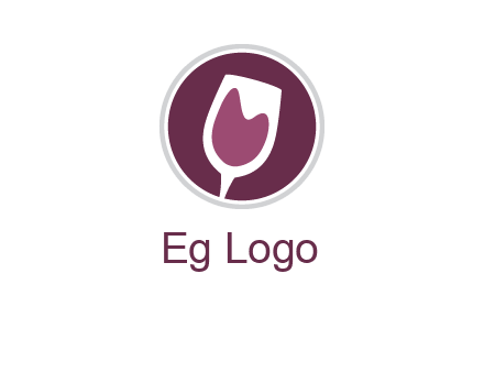 abstract wine glass in circle logo