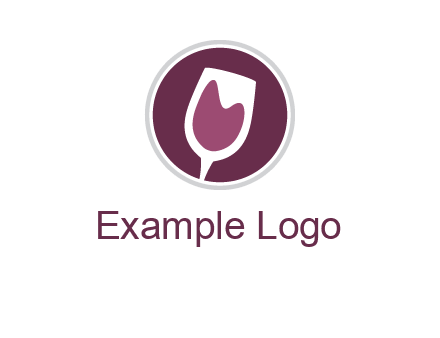 abstract wine glass in circle logo
