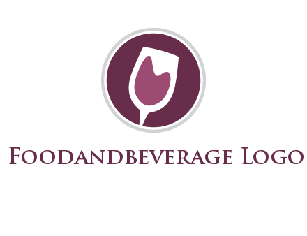 abstract wine glass in circle logo