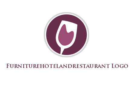 abstract wine glass in circle logo