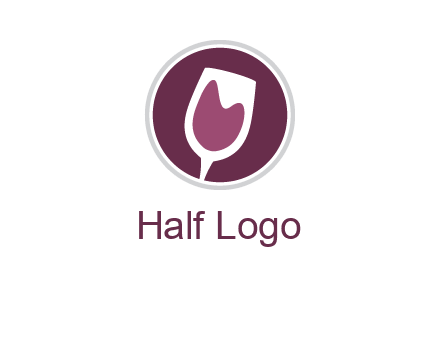 abstract wine glass in circle logo