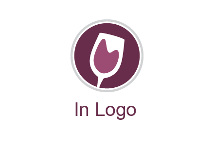 abstract wine glass in circle logo