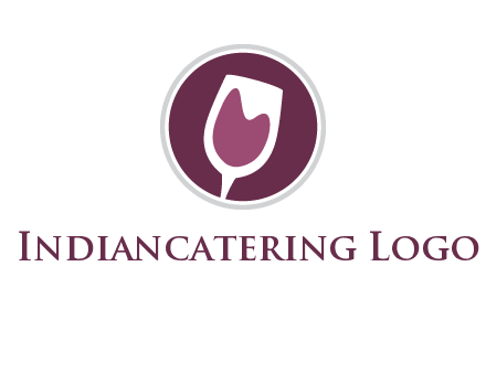 abstract wine glass in circle logo