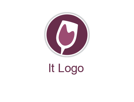 abstract wine glass in circle logo