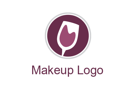 abstract wine glass in circle logo