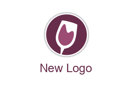 abstract wine glass in circle logo