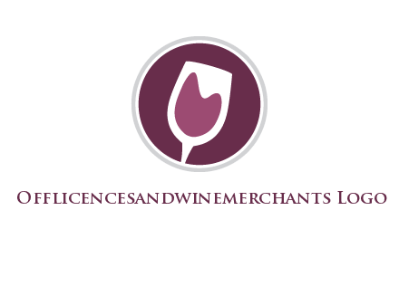 abstract wine glass in circle logo