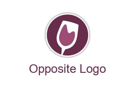 abstract wine glass in circle logo