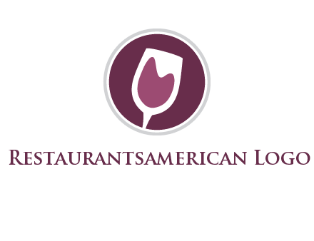 abstract wine glass in circle logo