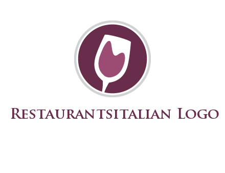 abstract wine glass in circle logo