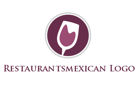abstract wine glass in circle logo