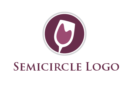 abstract wine glass in circle logo