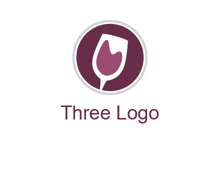 abstract wine glass in circle logo