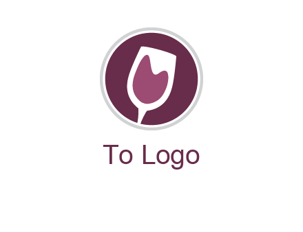 abstract wine glass in circle logo
