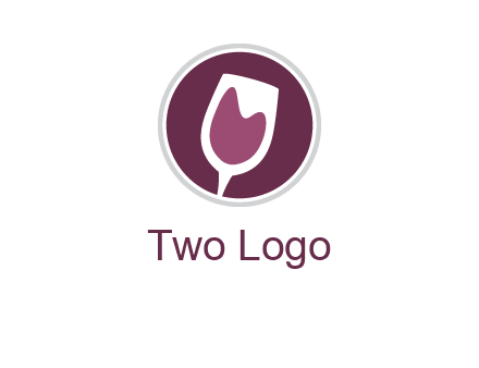 abstract wine glass in circle logo