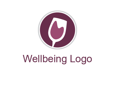 abstract wine glass in circle logo
