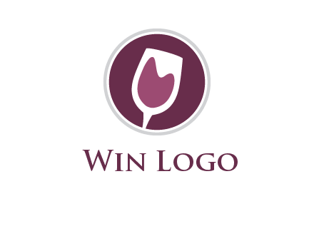 abstract wine glass in circle logo