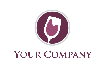 abstract wine glass in circle logo