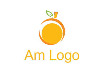 abstract orange with leaf logo