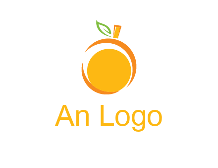 abstract orange with leaf logo