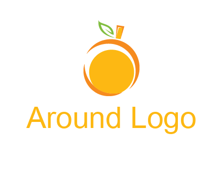 abstract orange with leaf logo